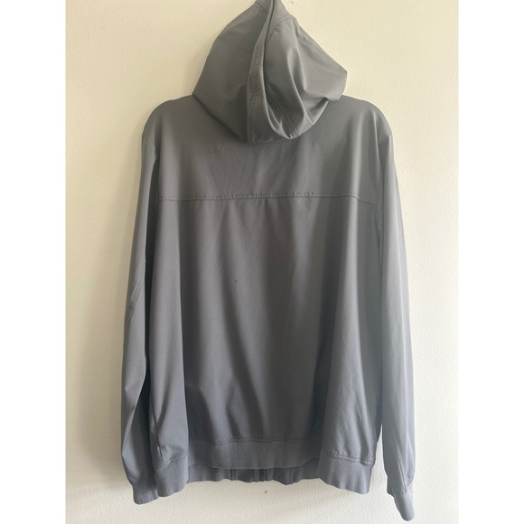 TravisMathew Mens Grey Full Zip Hooded Performance Jacket Large Textured Grid - Picture 5 of 7